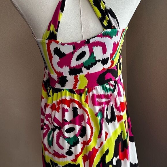 INC Halter Cross Front & Back Bright Multi Color Top Size Medium SOFT - Picture 6 of 8